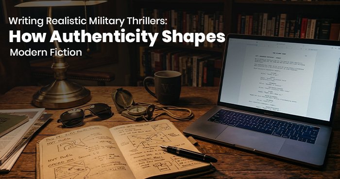 Writing Realistic Military Thrillers with a soldier on a covert mission, military maps, and tactical planning documents