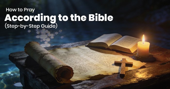 A person sitting peacefully in a quiet room with an open Bible, learning how to pray according to the Bible.